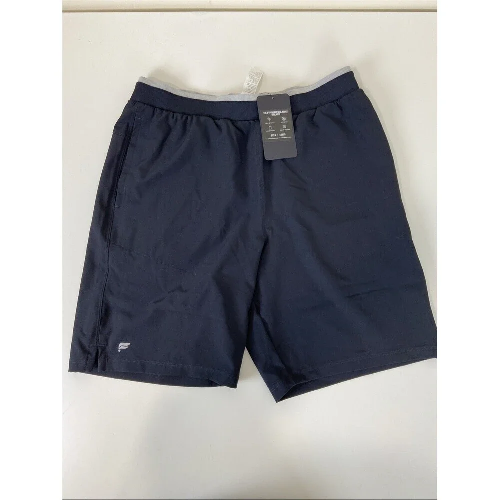 Fabletics Fundamental Short II Men's Large 9”Inseam Black Unlined Pockets NWT